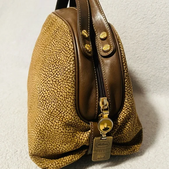 Borbonese Redwall Quail Suede Handbag - Picture 7 of 12